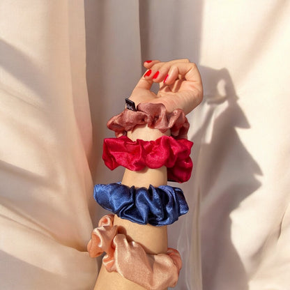 PURE Mulberry Silk Scrunchie for Hair- Single Piece in Champagne